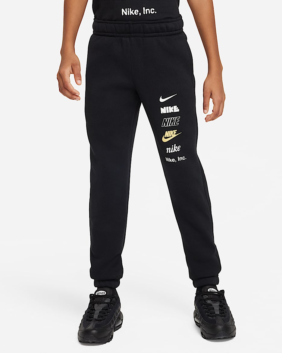 Kids black nike joggers best sale